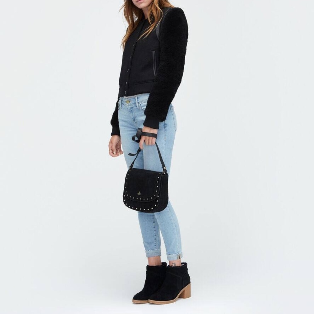 🔖 S UGG Wool Leather Sherpa Varsity Bomber Jacket - Picture 7 of 13